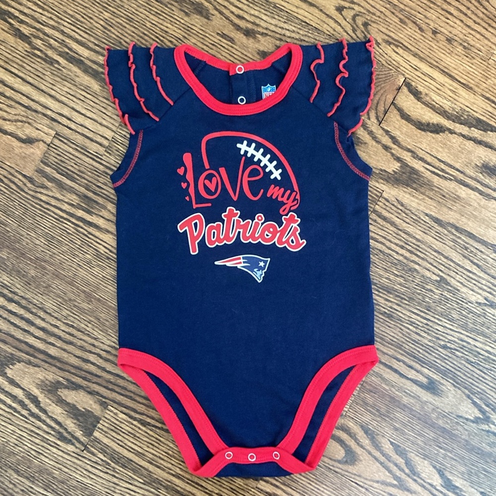 New England Patriots Toddler Onesie Blue and Red
